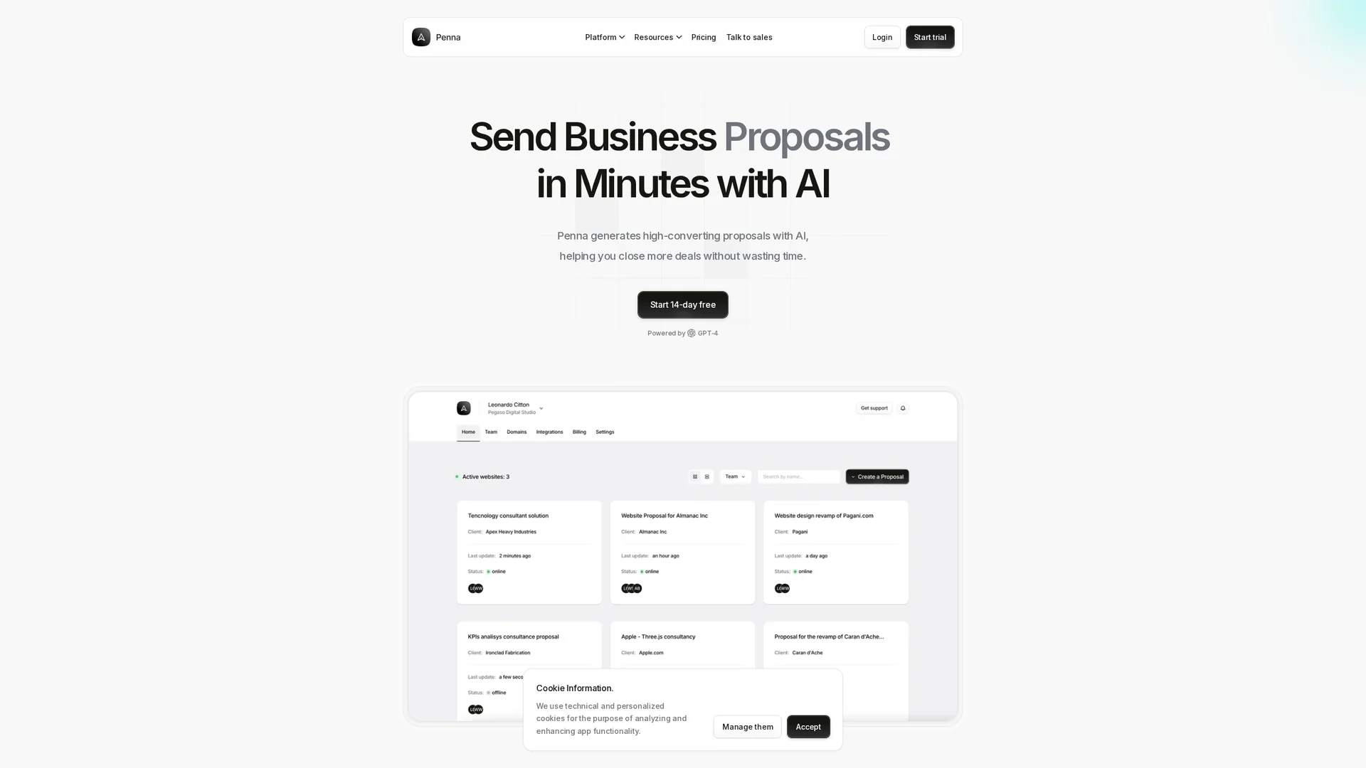 penna-app homepage