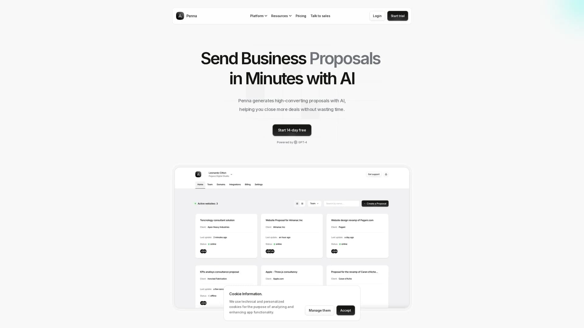 penna-app homepage