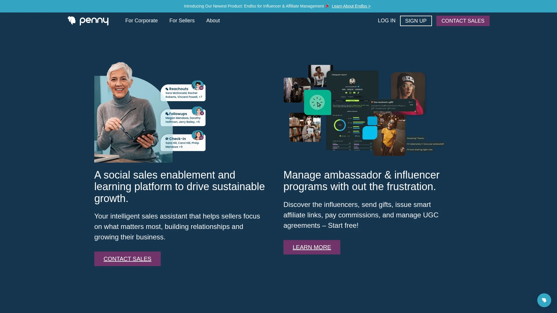 penny-ai-social-selling homepage