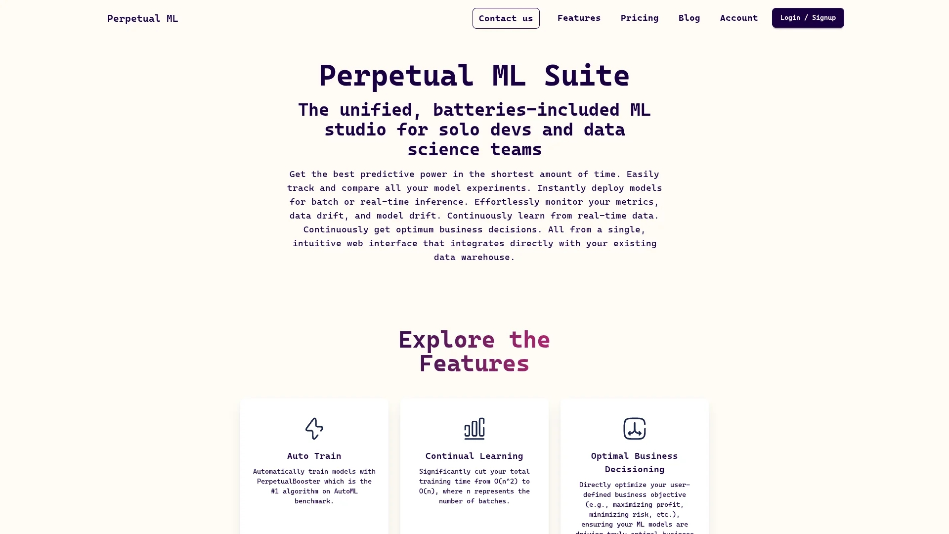 perpetual-ml homepage