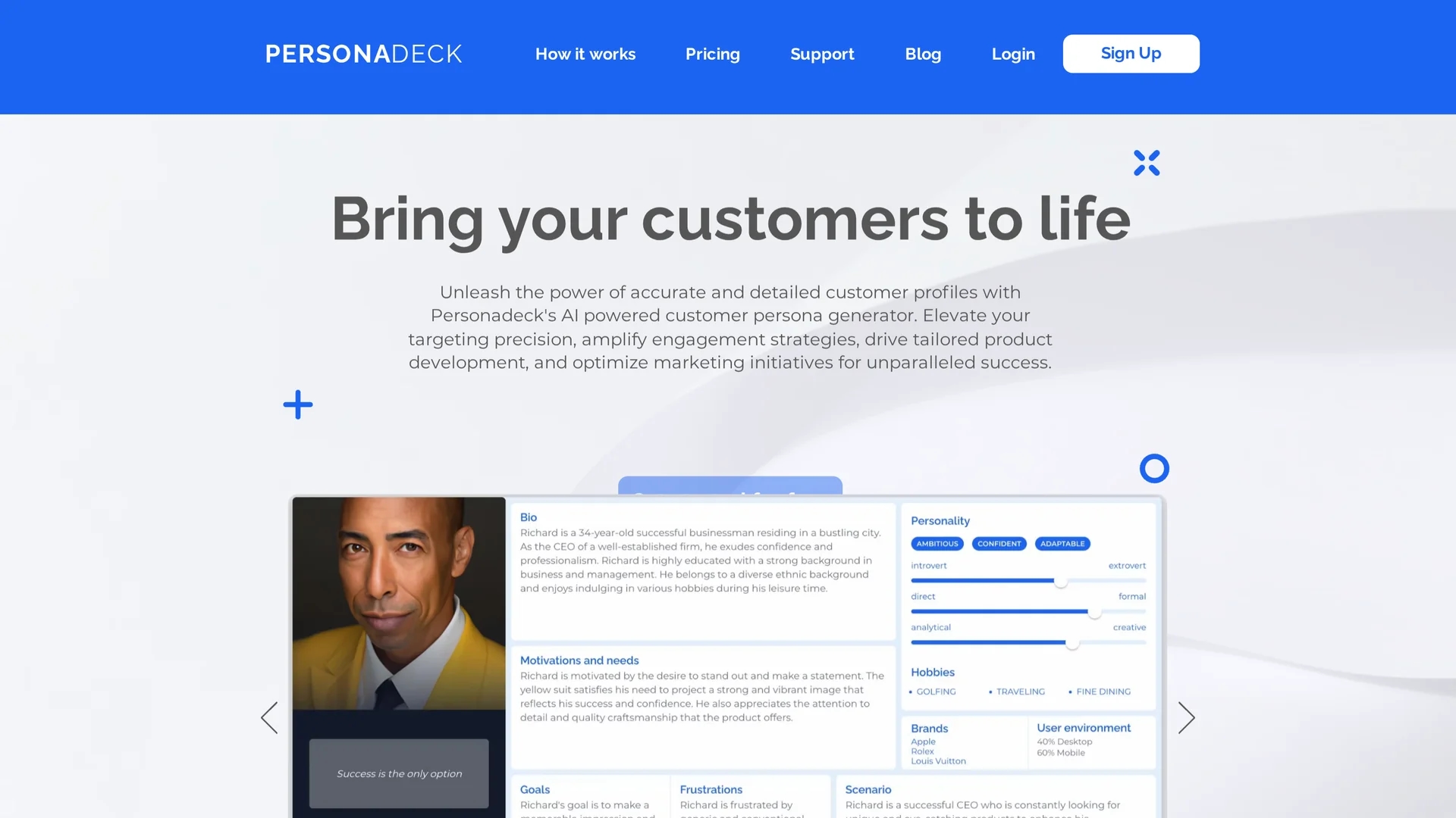 personadeck-io homepage