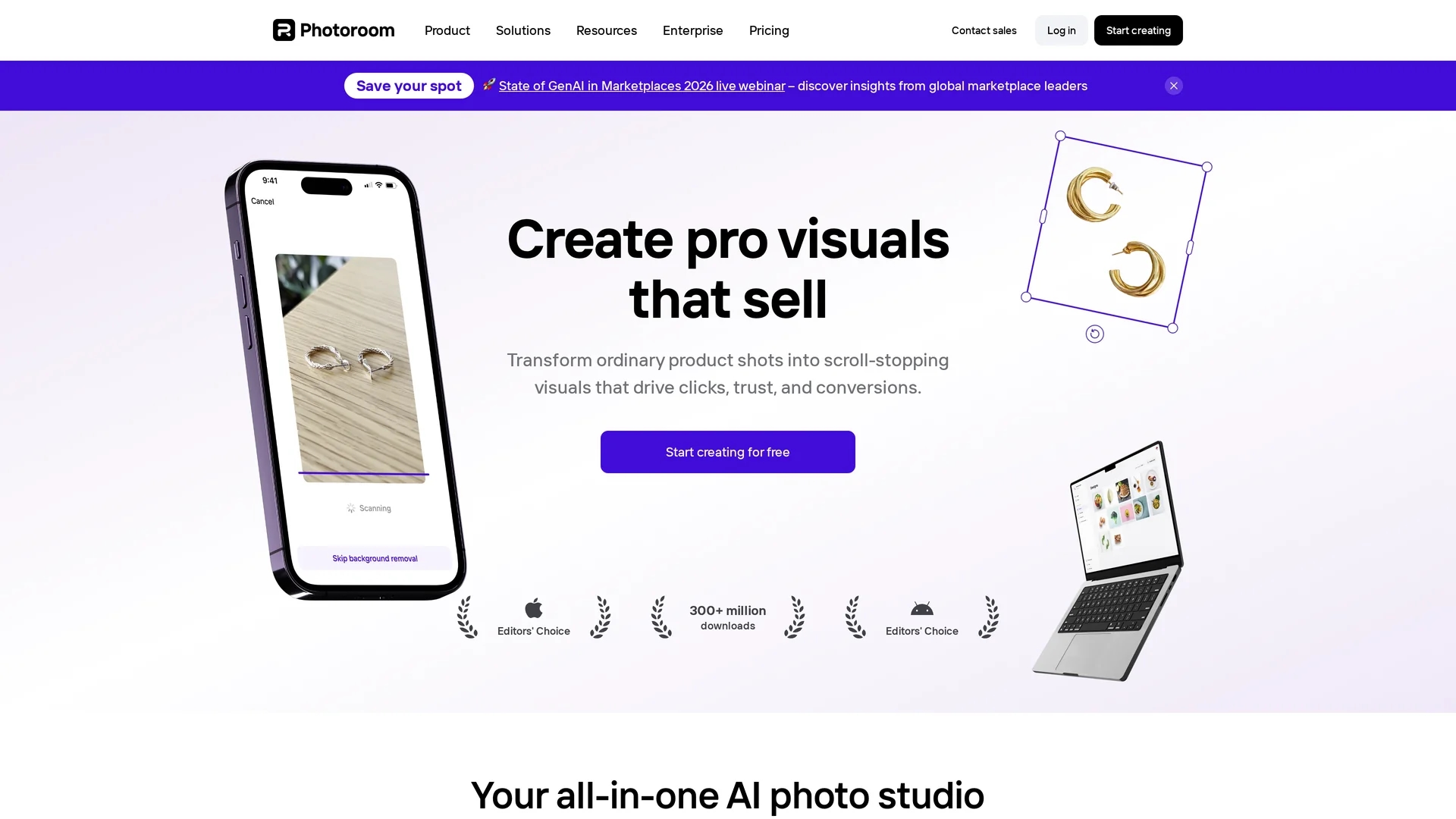 photoroom homepage