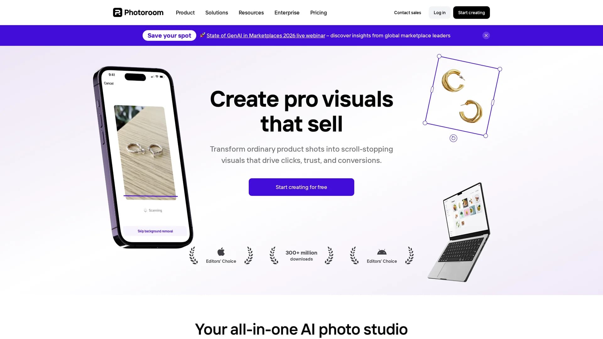photoroom homepage