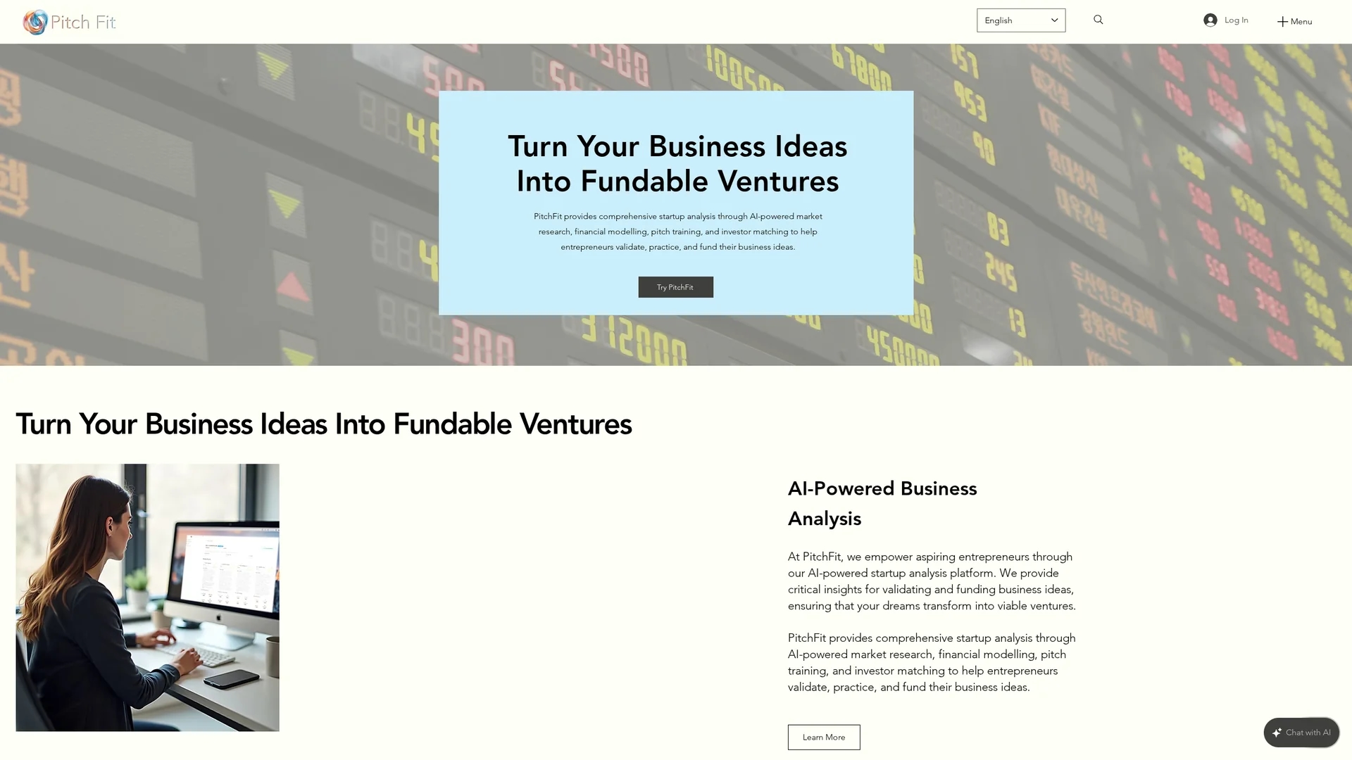 pitchfit homepage