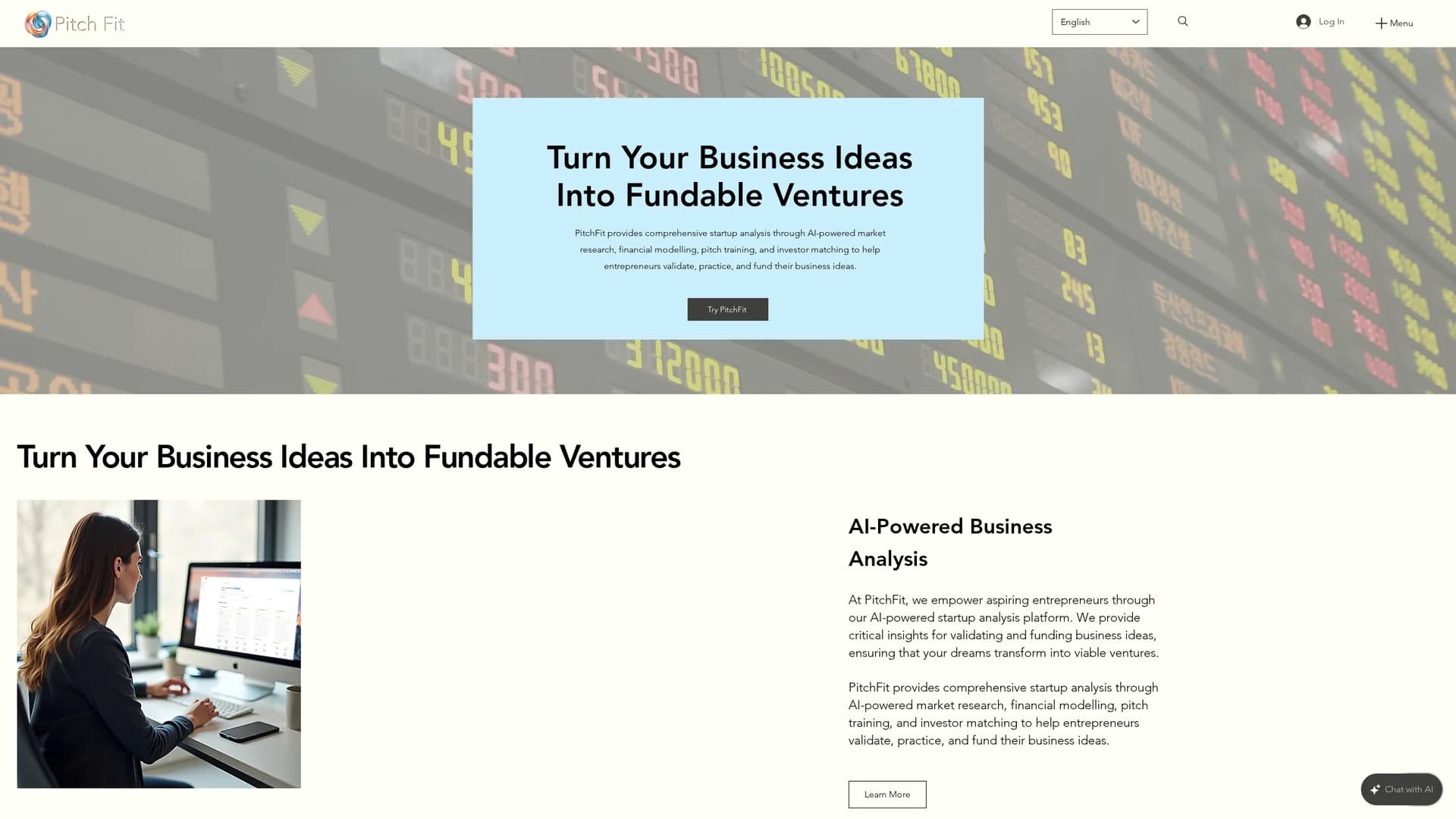 pitchfit homepage