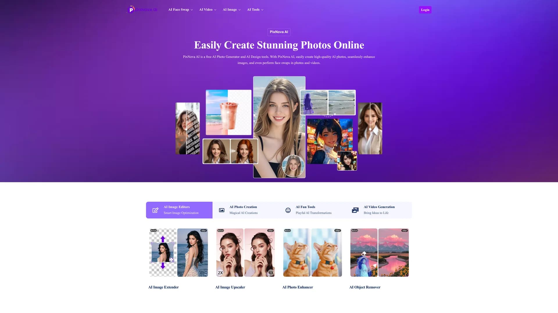 pixnova-ai-free-online-ai-face-swap-photo-editing homepage