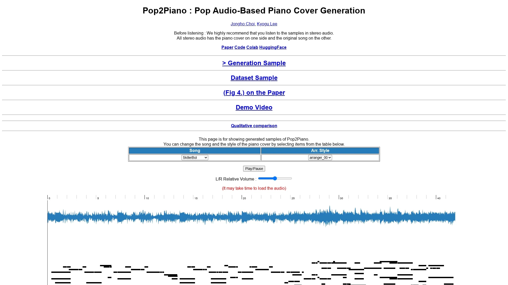 pop2piano homepage