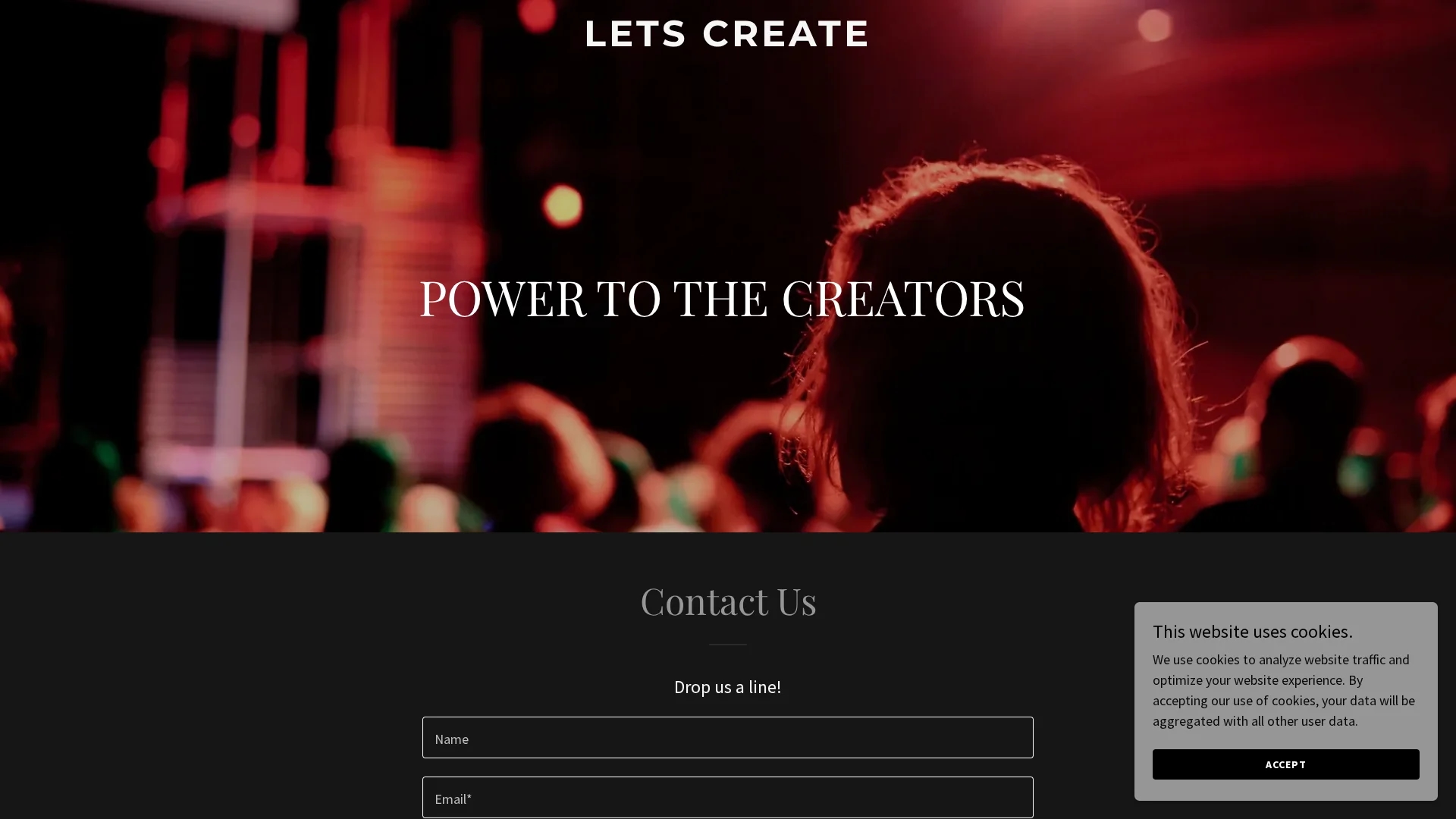 power-to-the-creators homepage