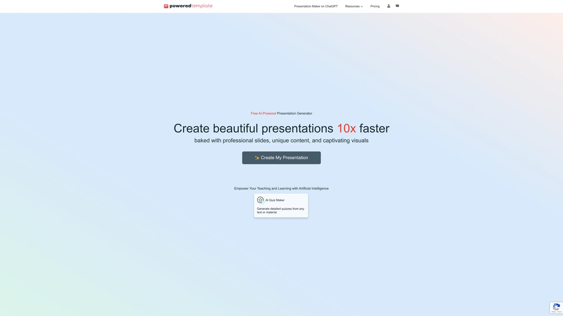 poweredtemplate-presentation-maker homepage