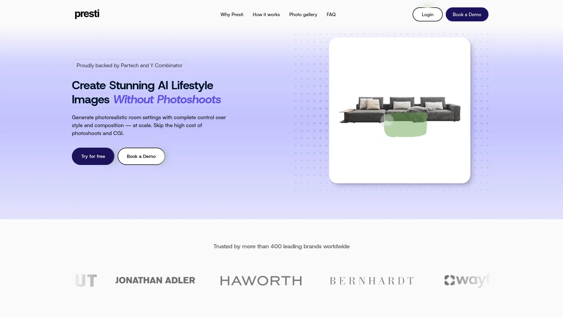 presti-ai homepage
