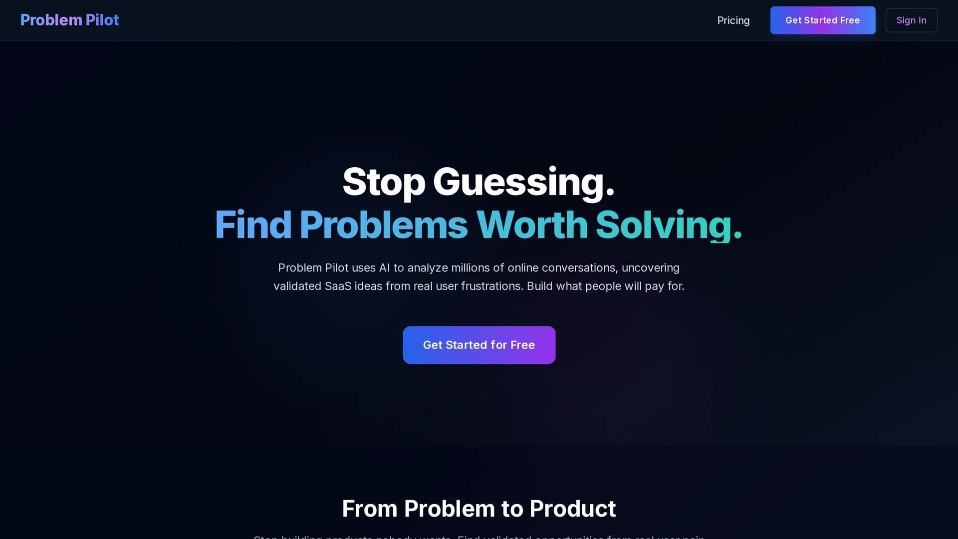 problem-pilot homepage