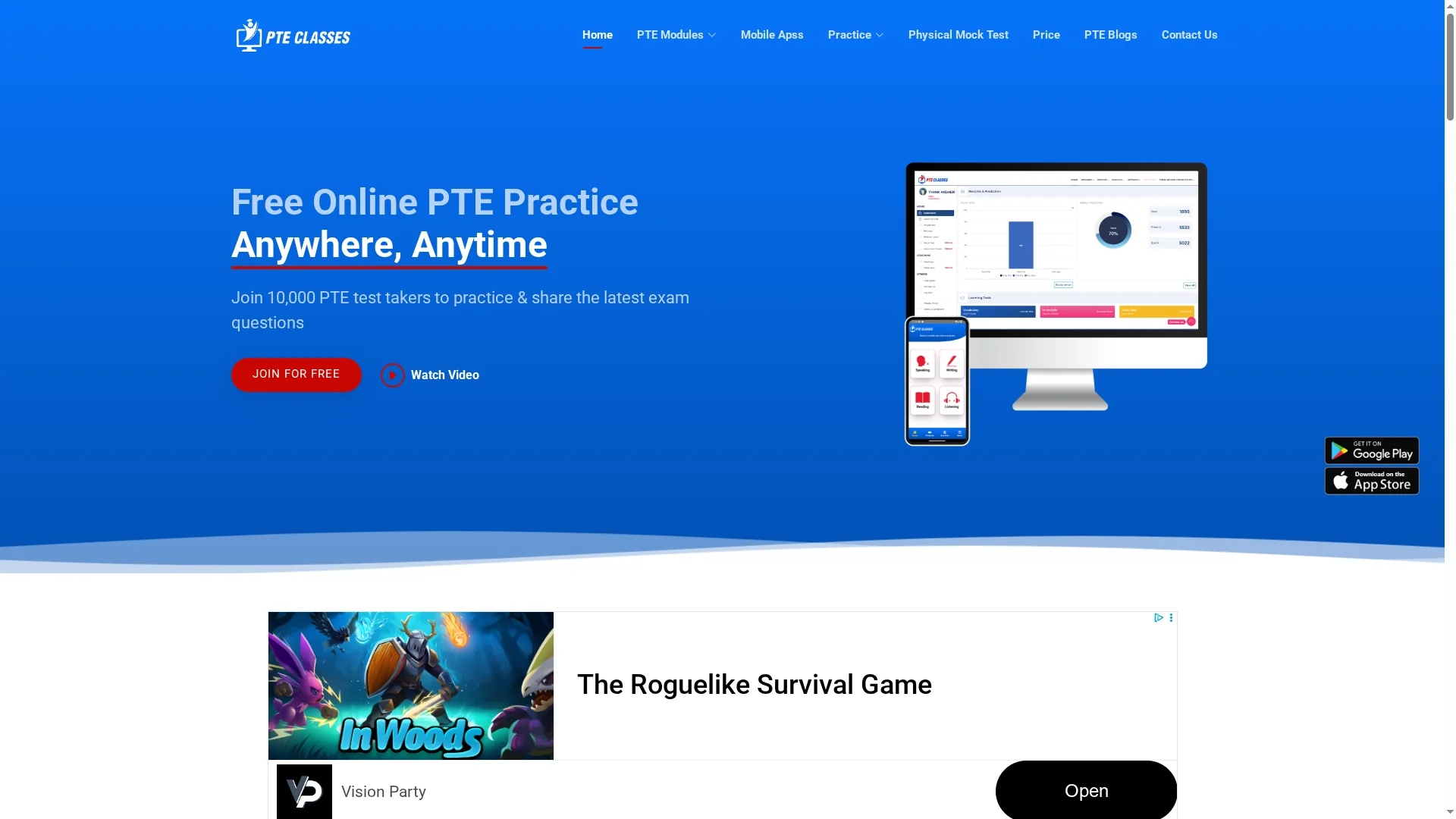 pteclasses homepage