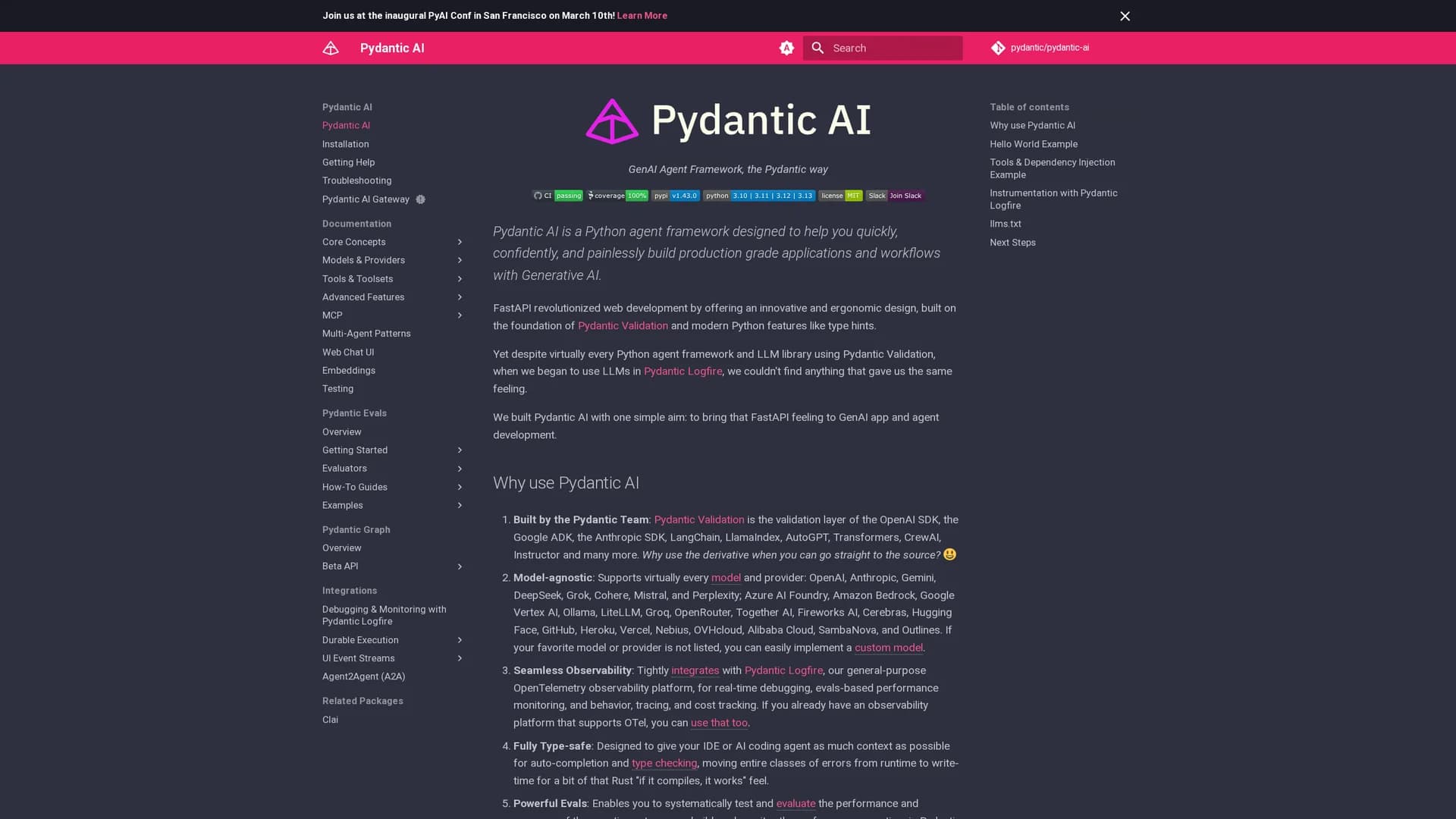 pydantic-ai homepage