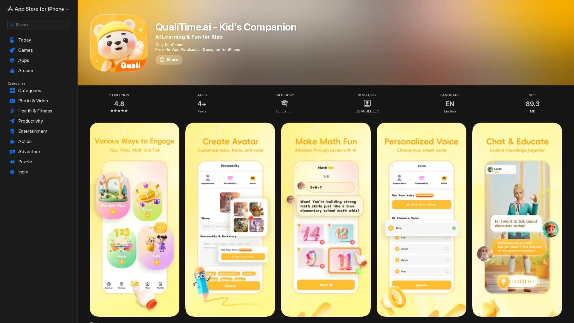 qualitime-ai-kid-s-companion homepage