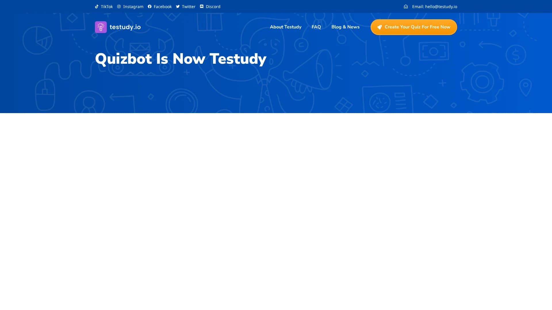 quizbot homepage