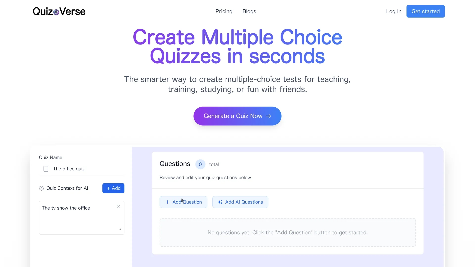 quizcanvasai homepage