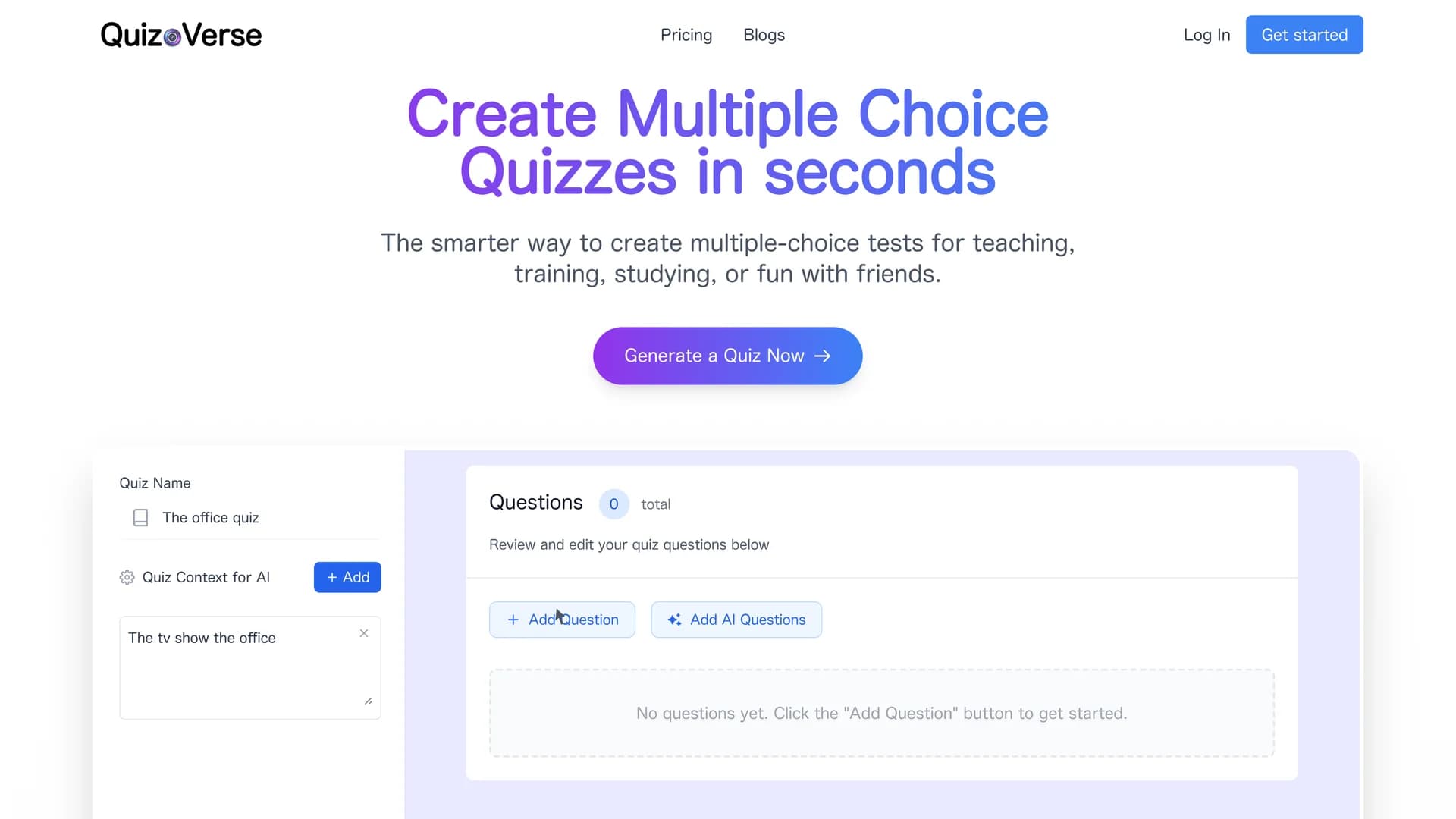 quizcanvasai homepage
