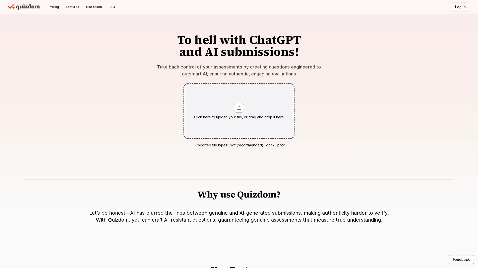quizdom homepage