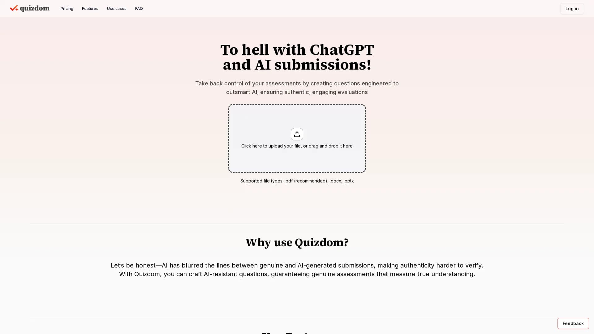 quizdom homepage