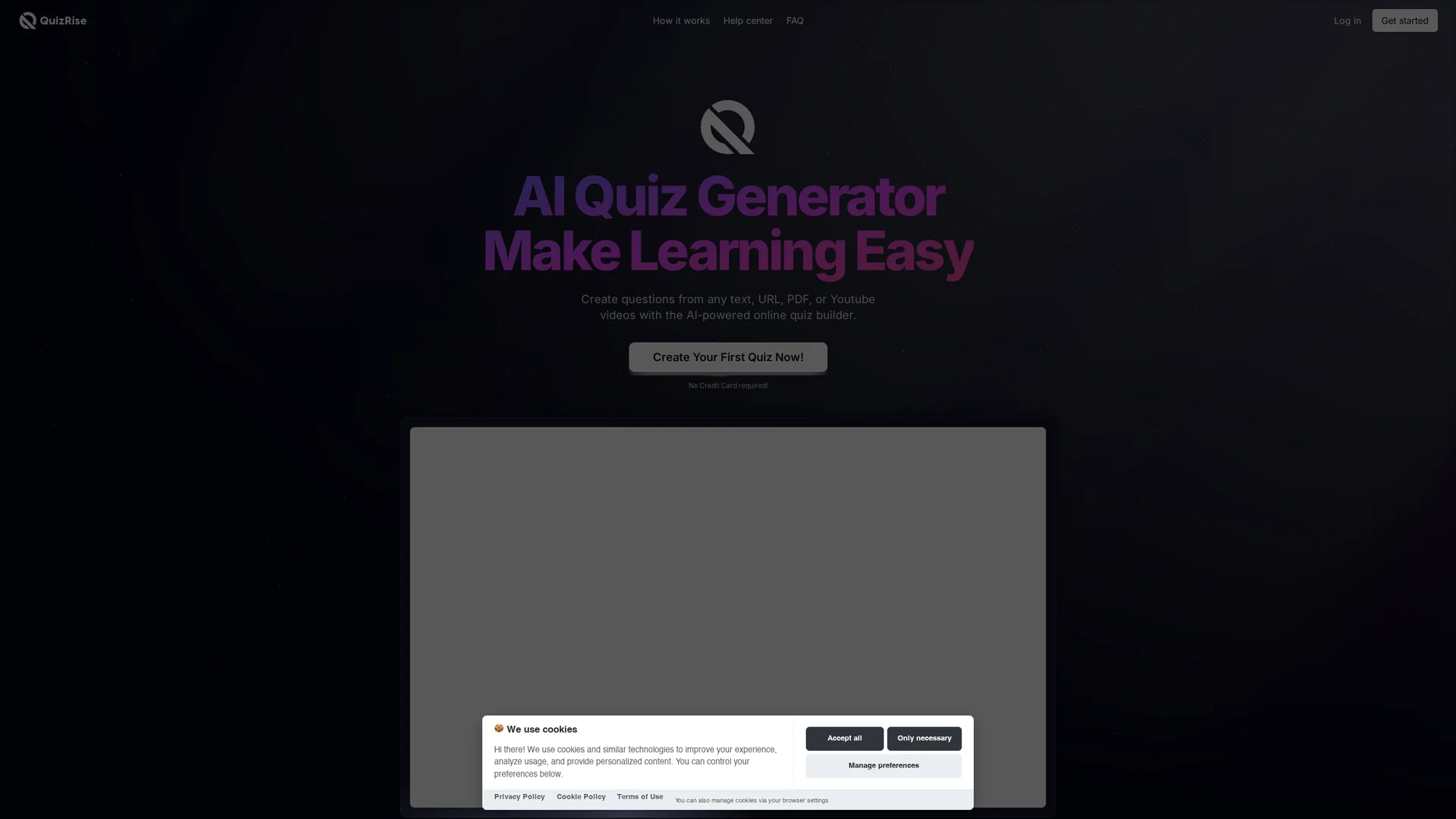 quizrise homepage