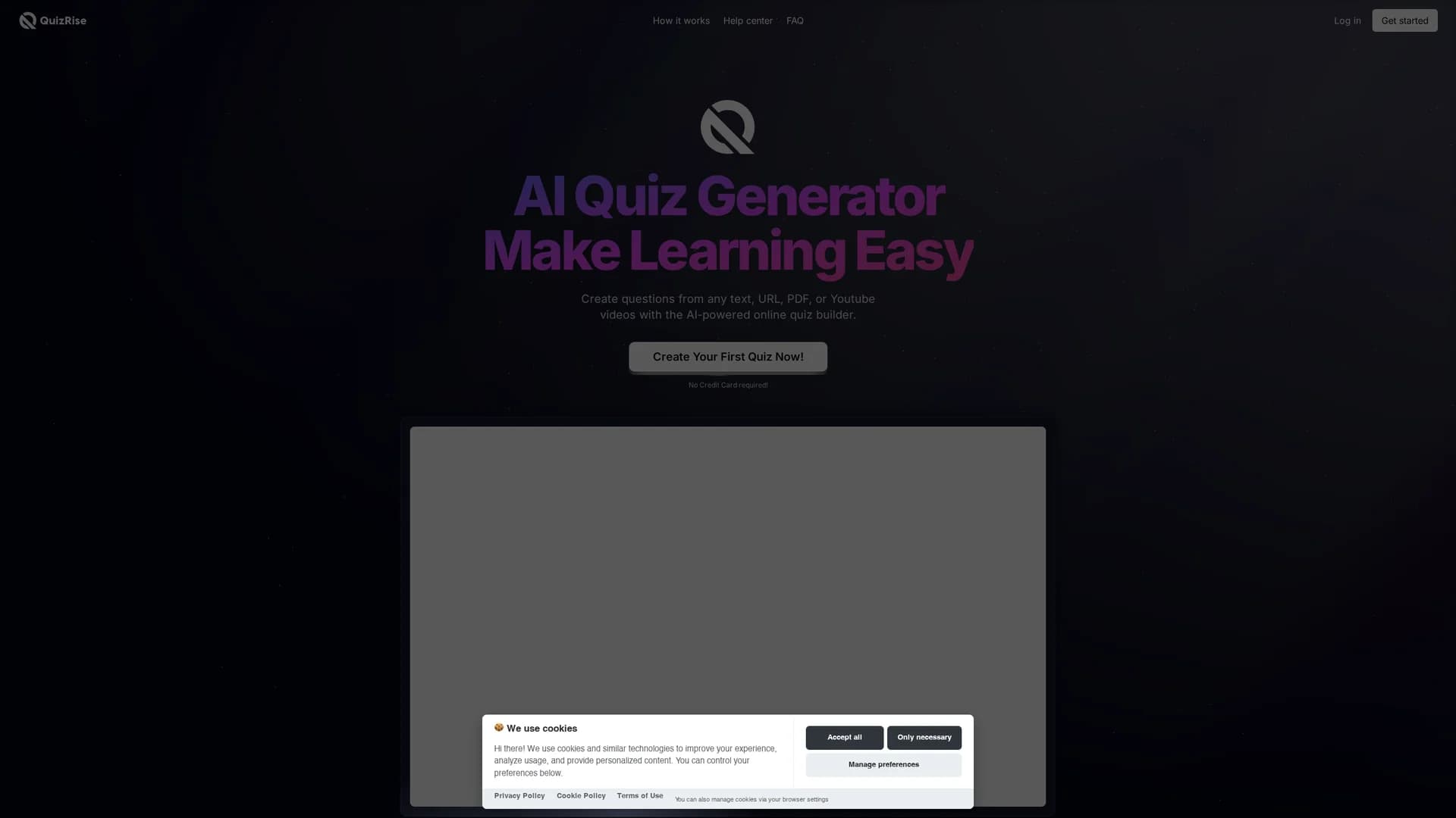 quizrise homepage