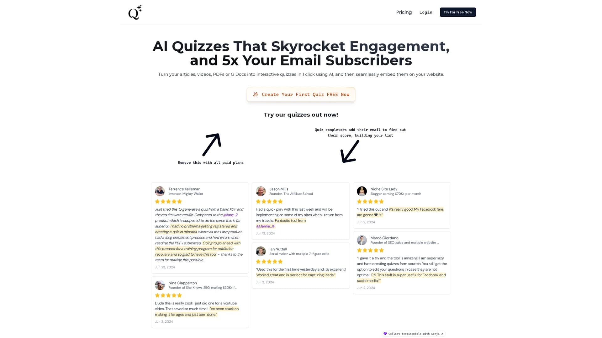 quizwizard homepage