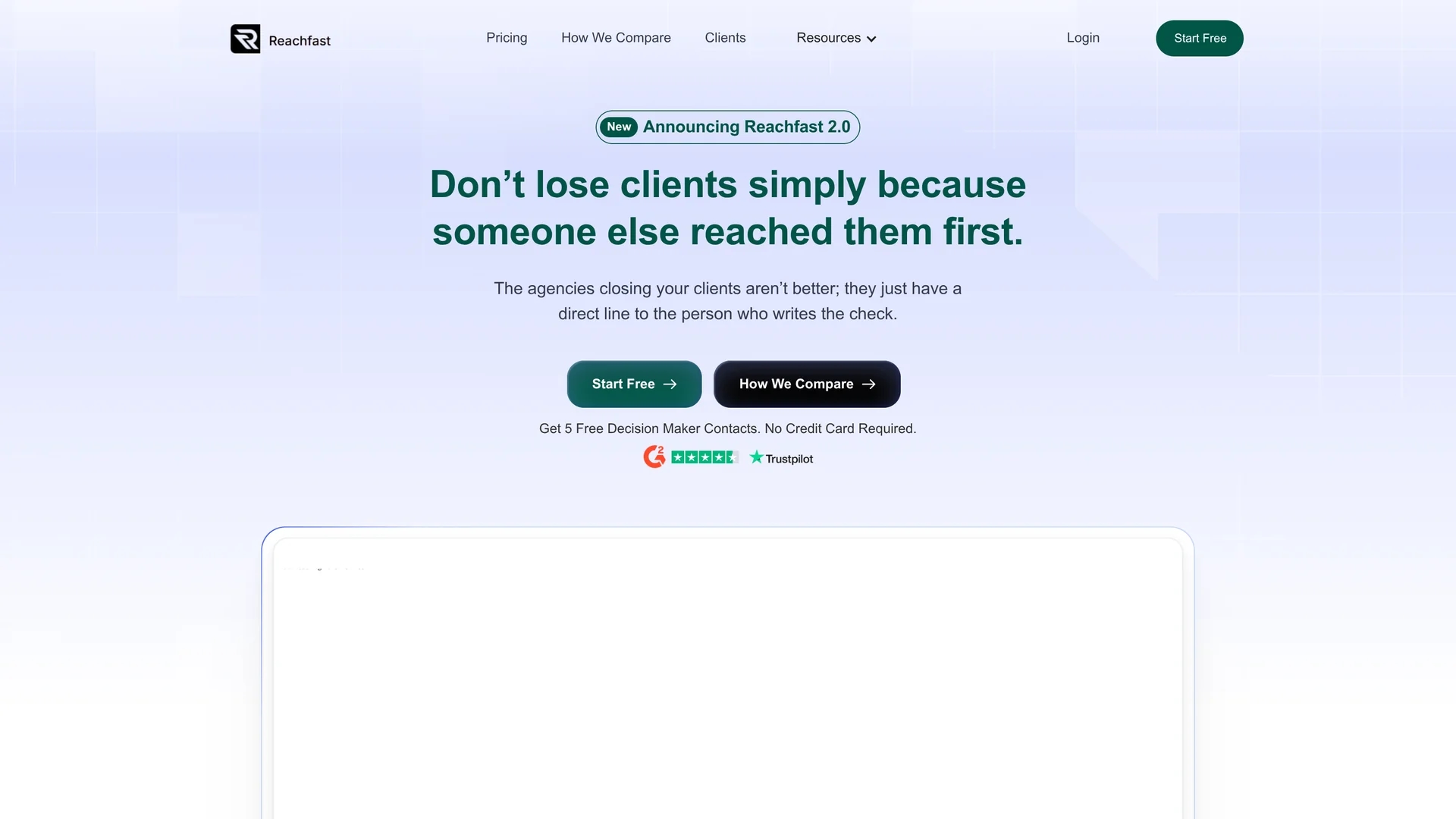 reachfast-ai homepage