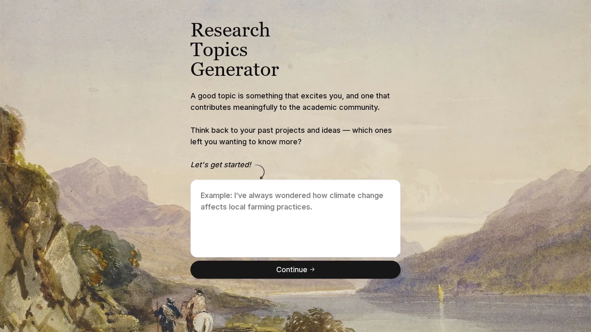 research-topics-generator homepage
