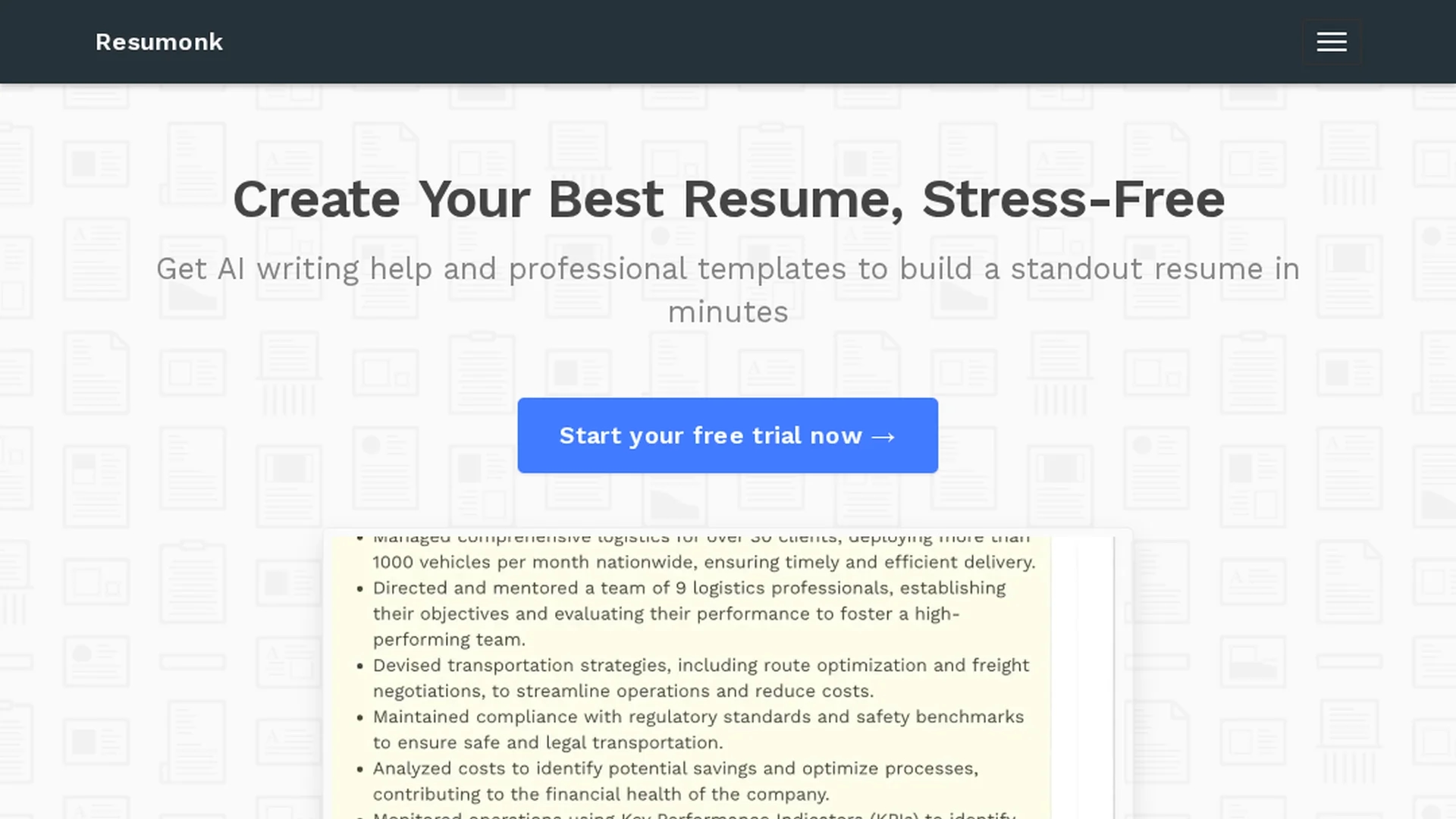 resumonk homepage