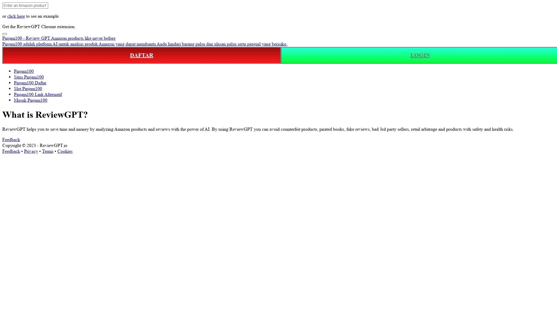 reviewgpt homepage