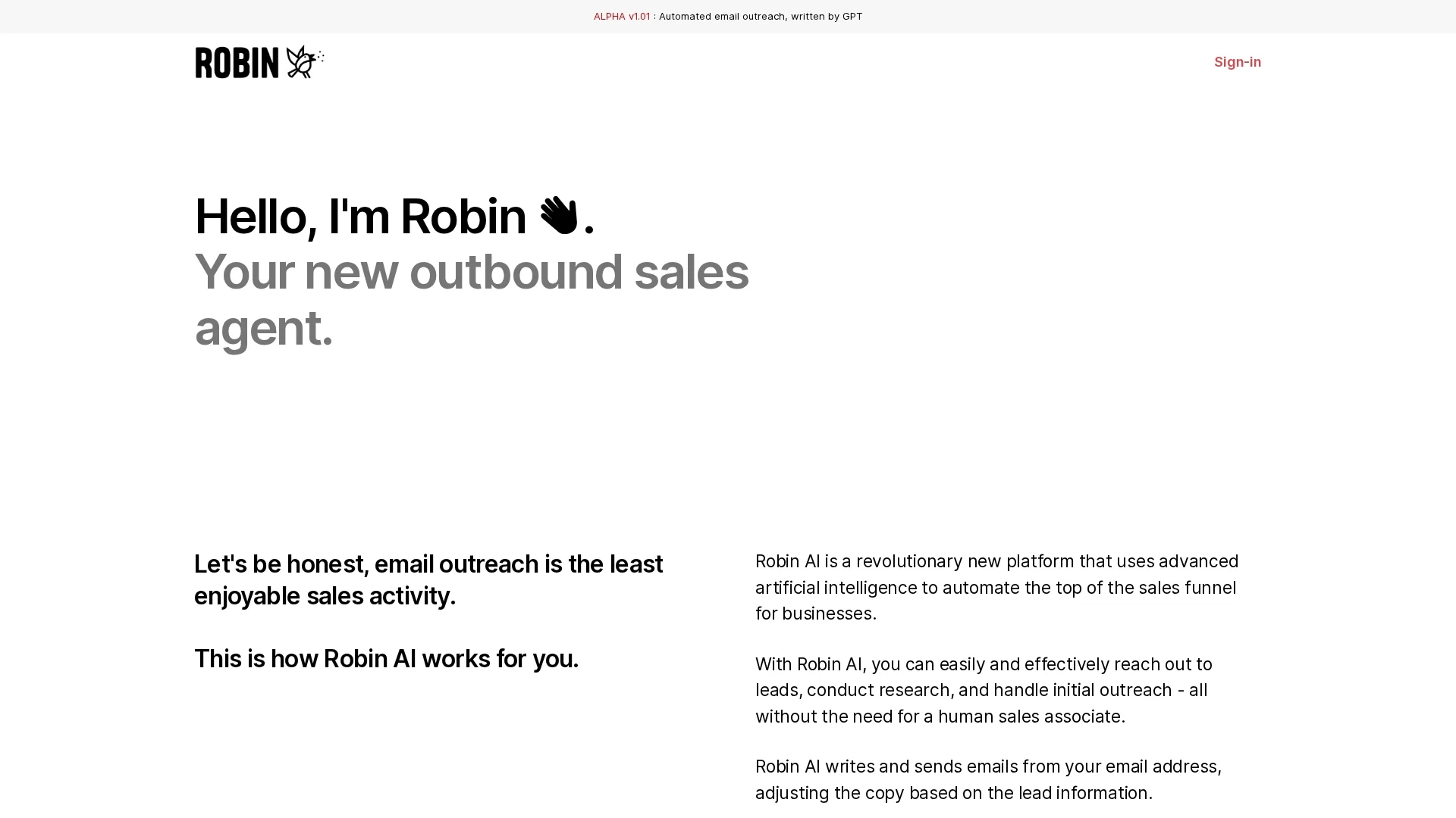 robin homepage