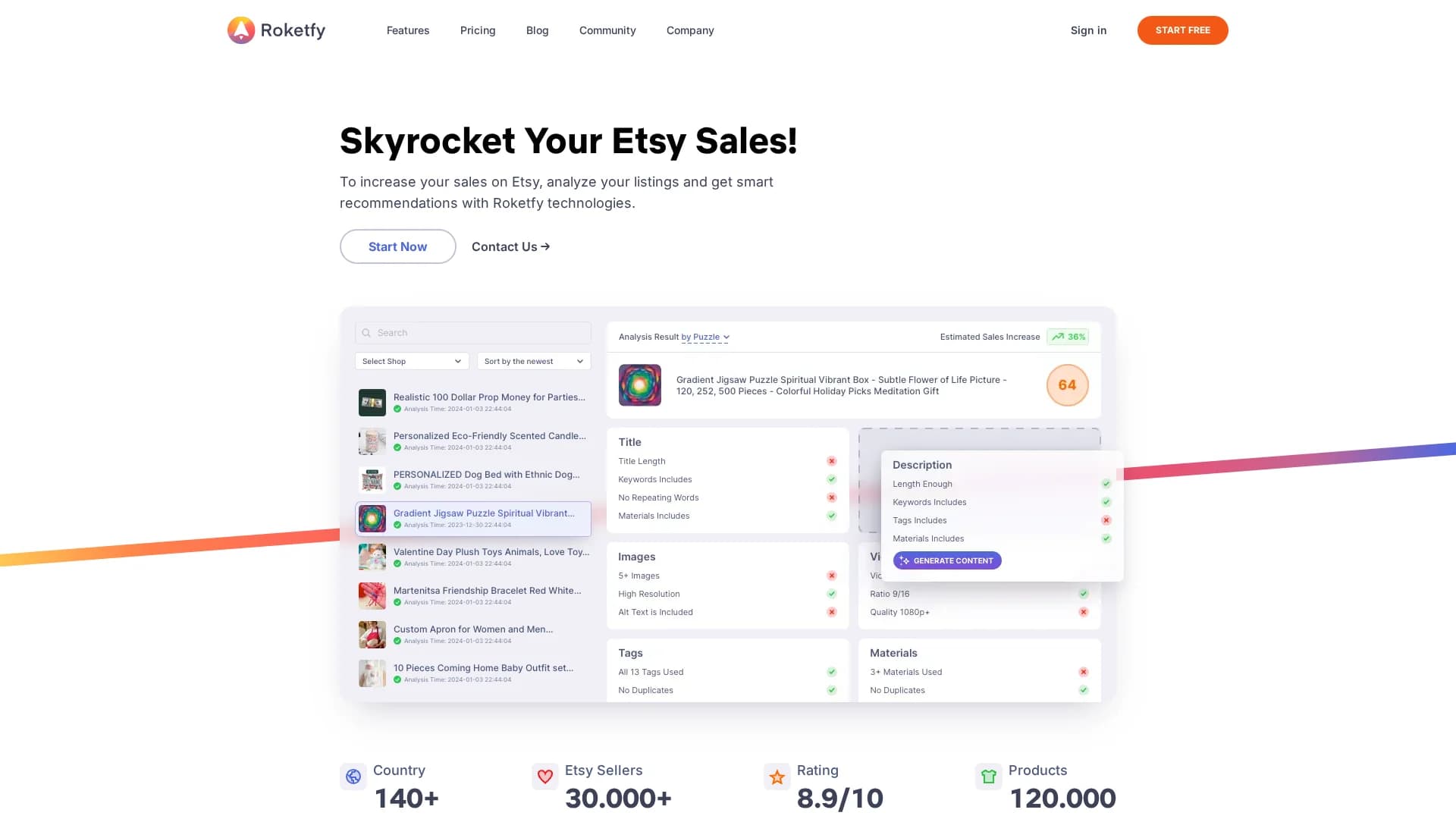 roketfy homepage