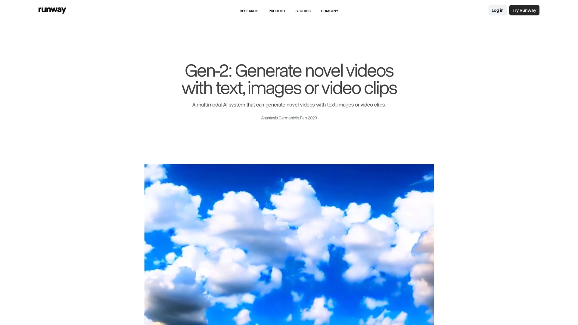 runway-gen-2 homepage