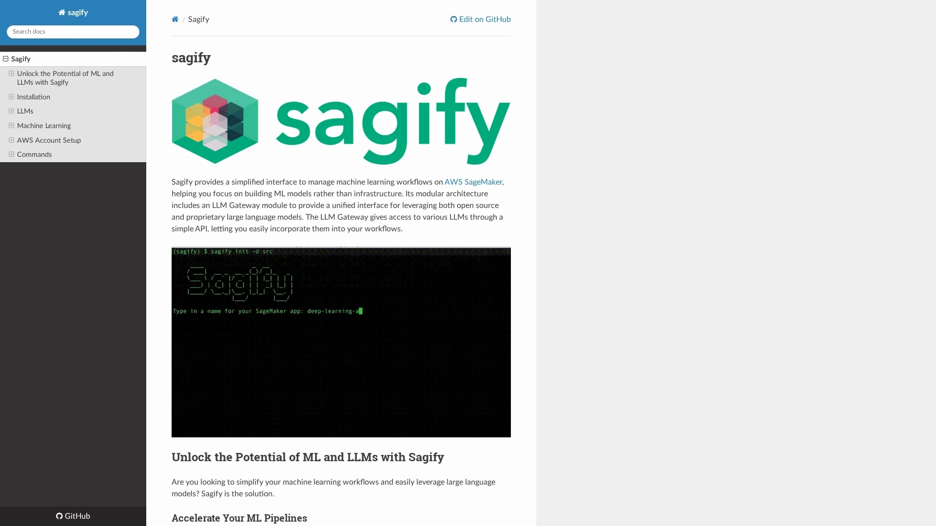 sagify homepage