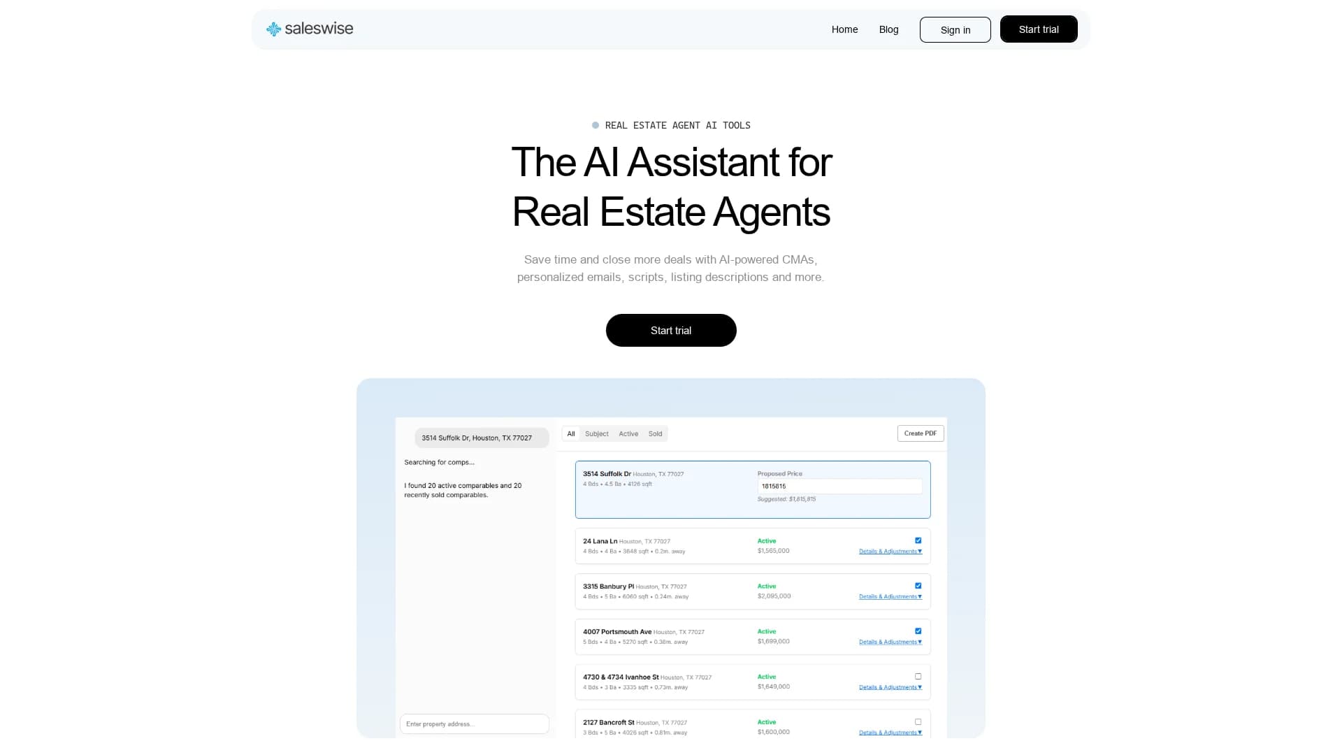 saleswise-ai-real-estate-agents homepage