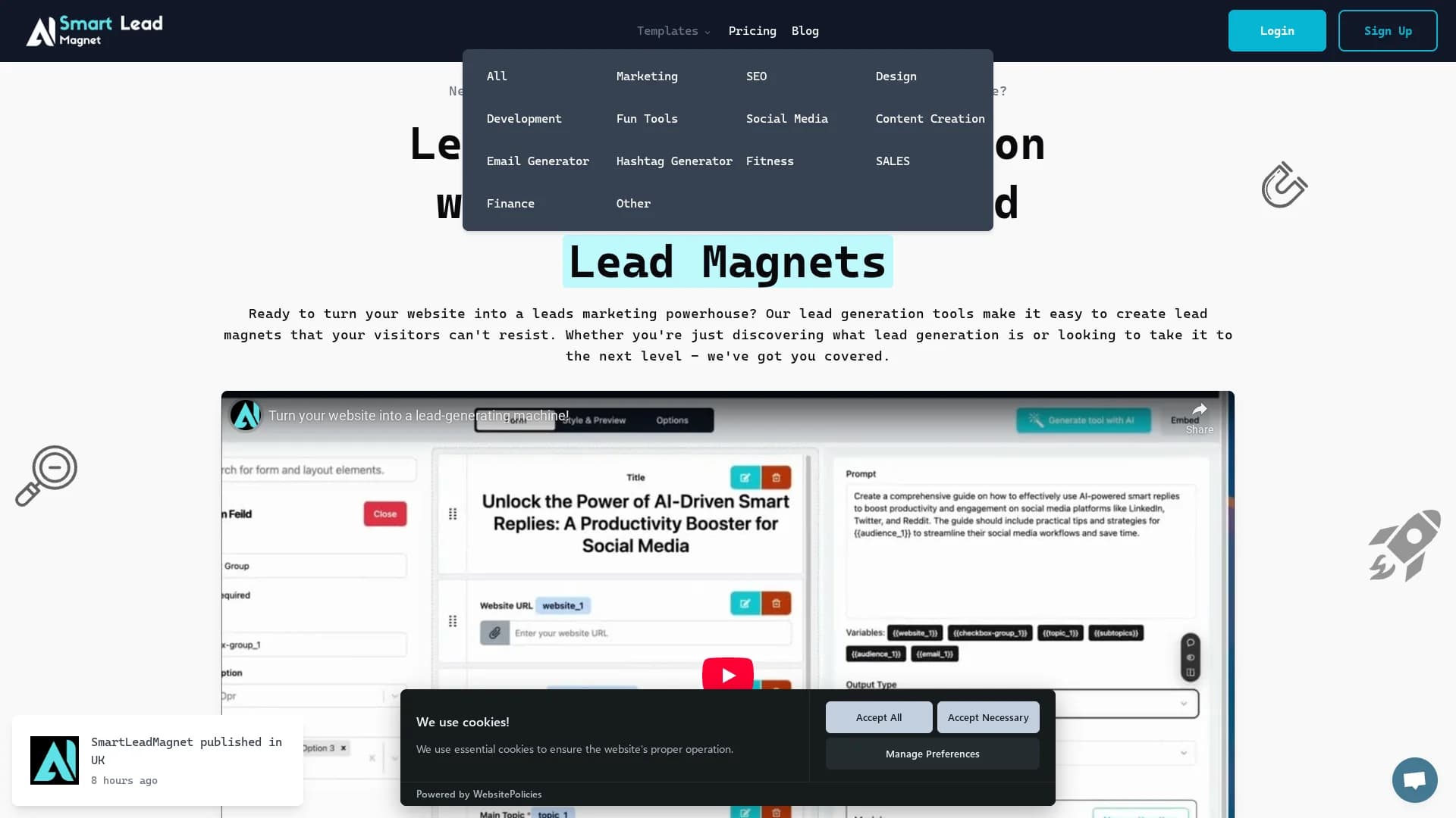 samrt-lead-magnet homepage
