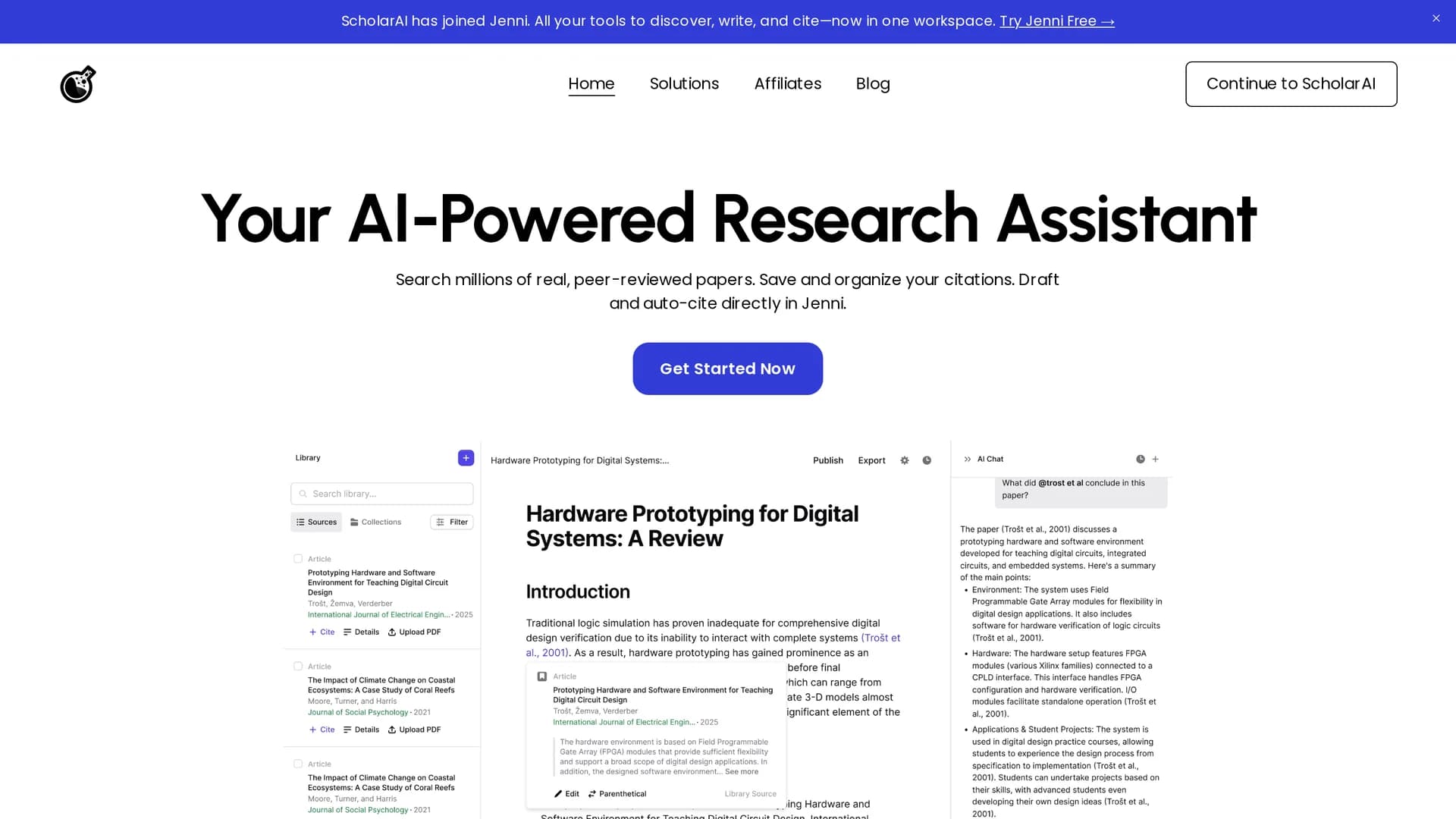 scholarai homepage