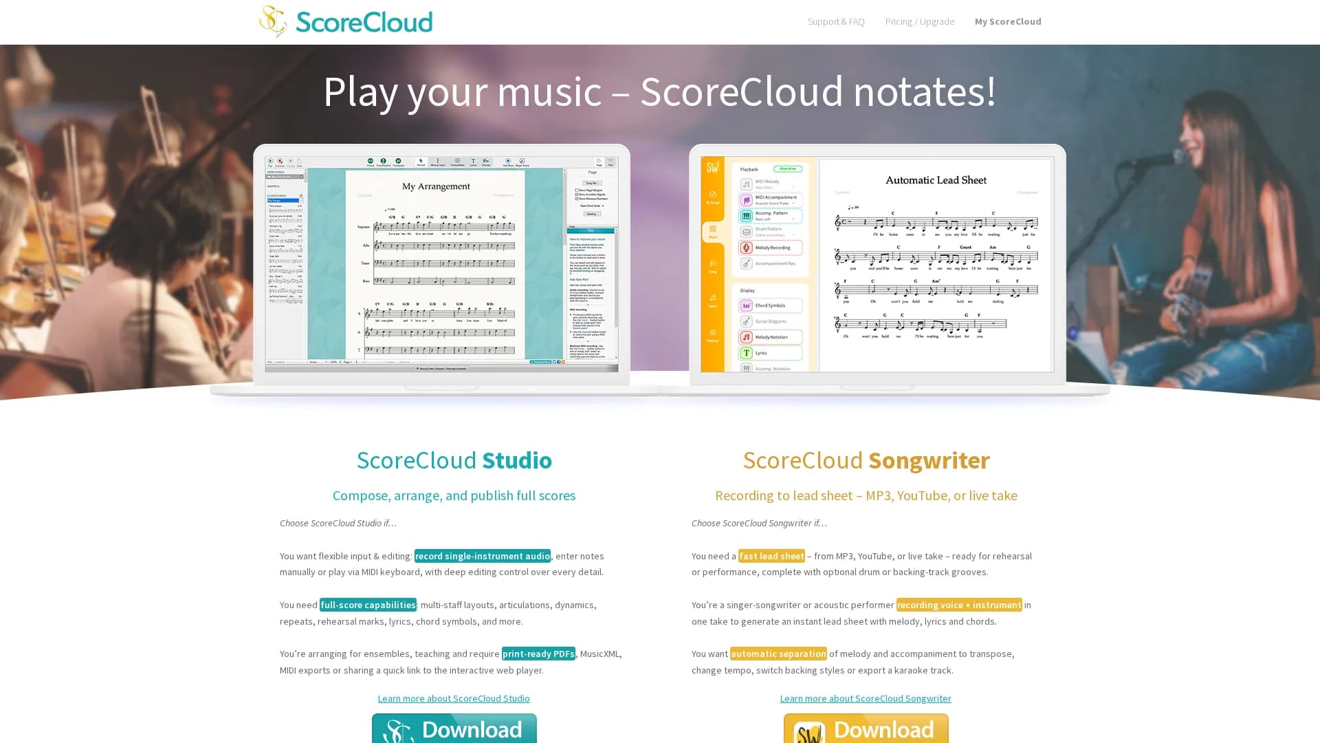 scorecloud homepage