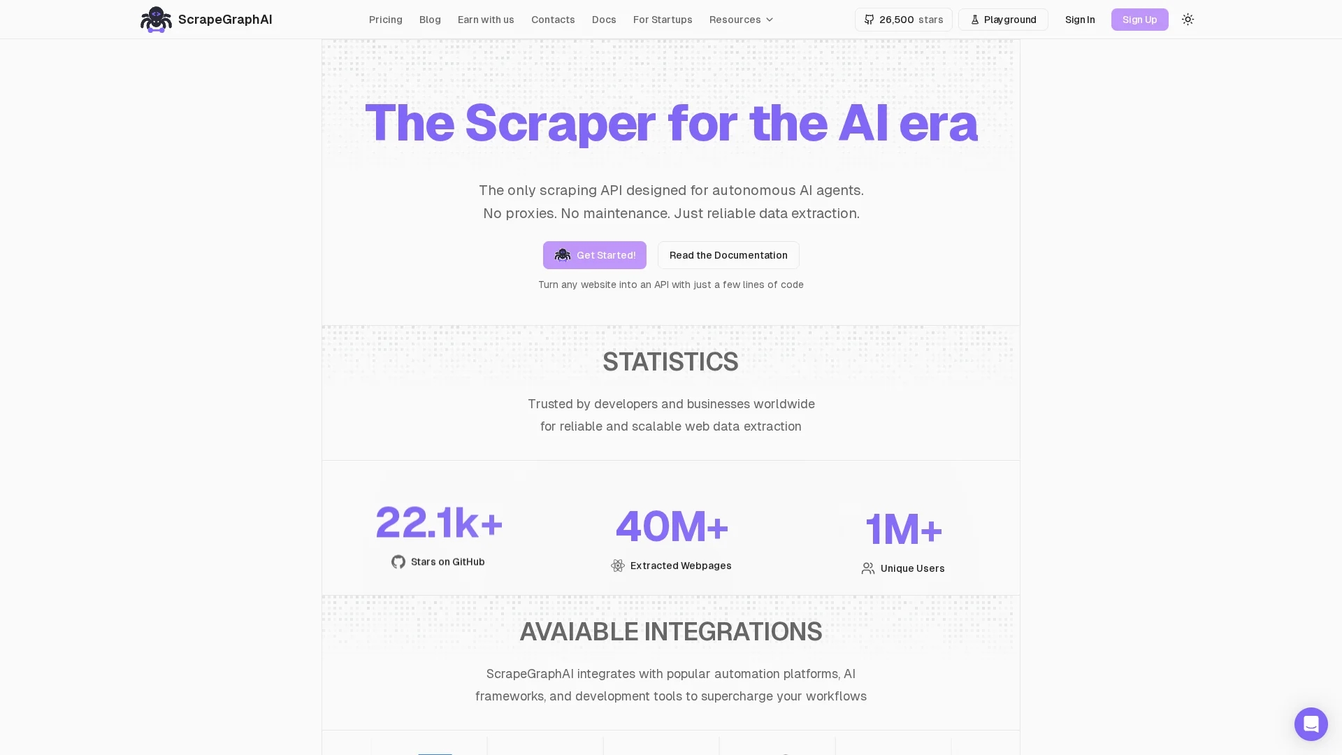 scrapegraphai homepage
