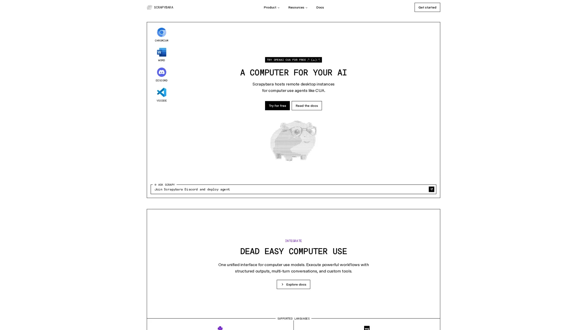 scrapybara homepage