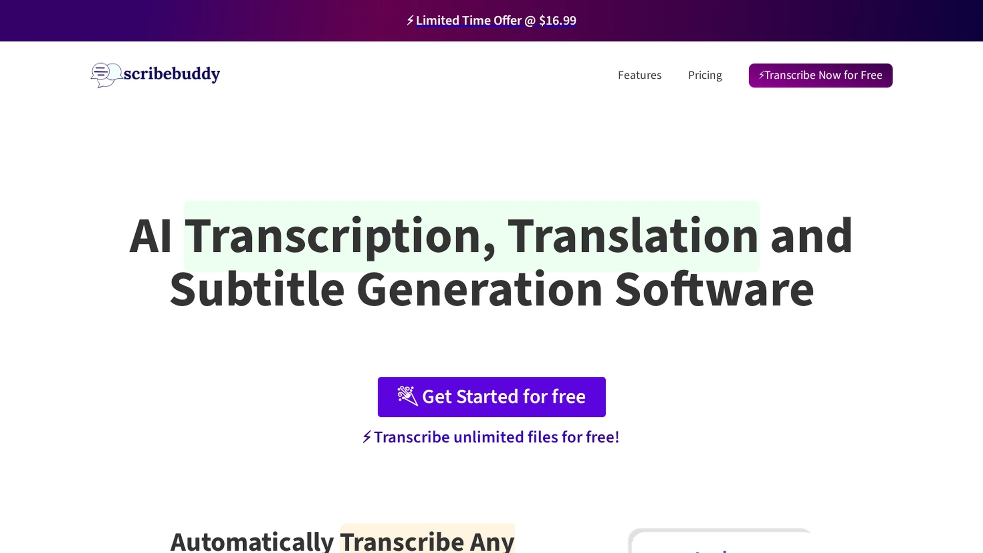 scribebuddy homepage