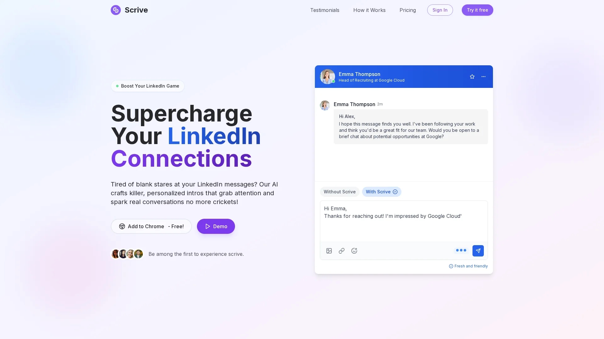 scrive homepage