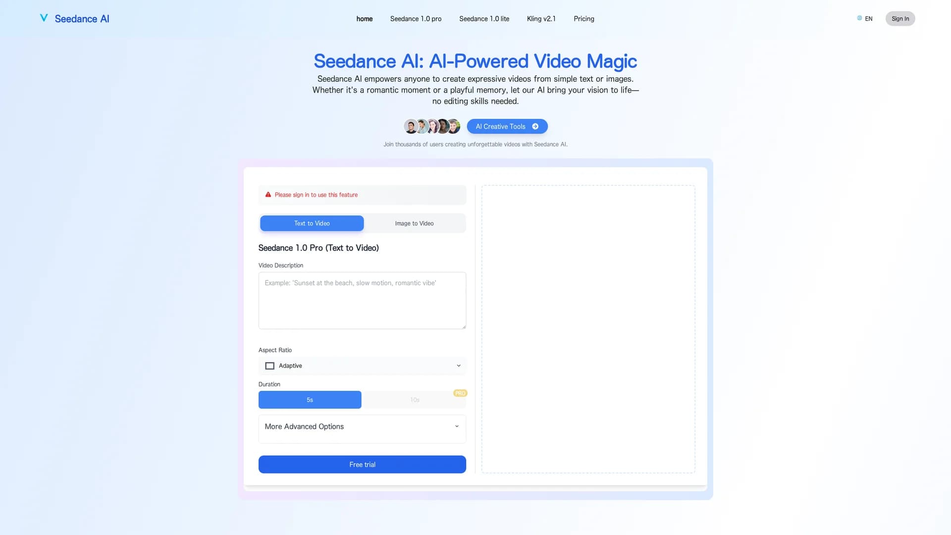 seedanceai-app homepage
