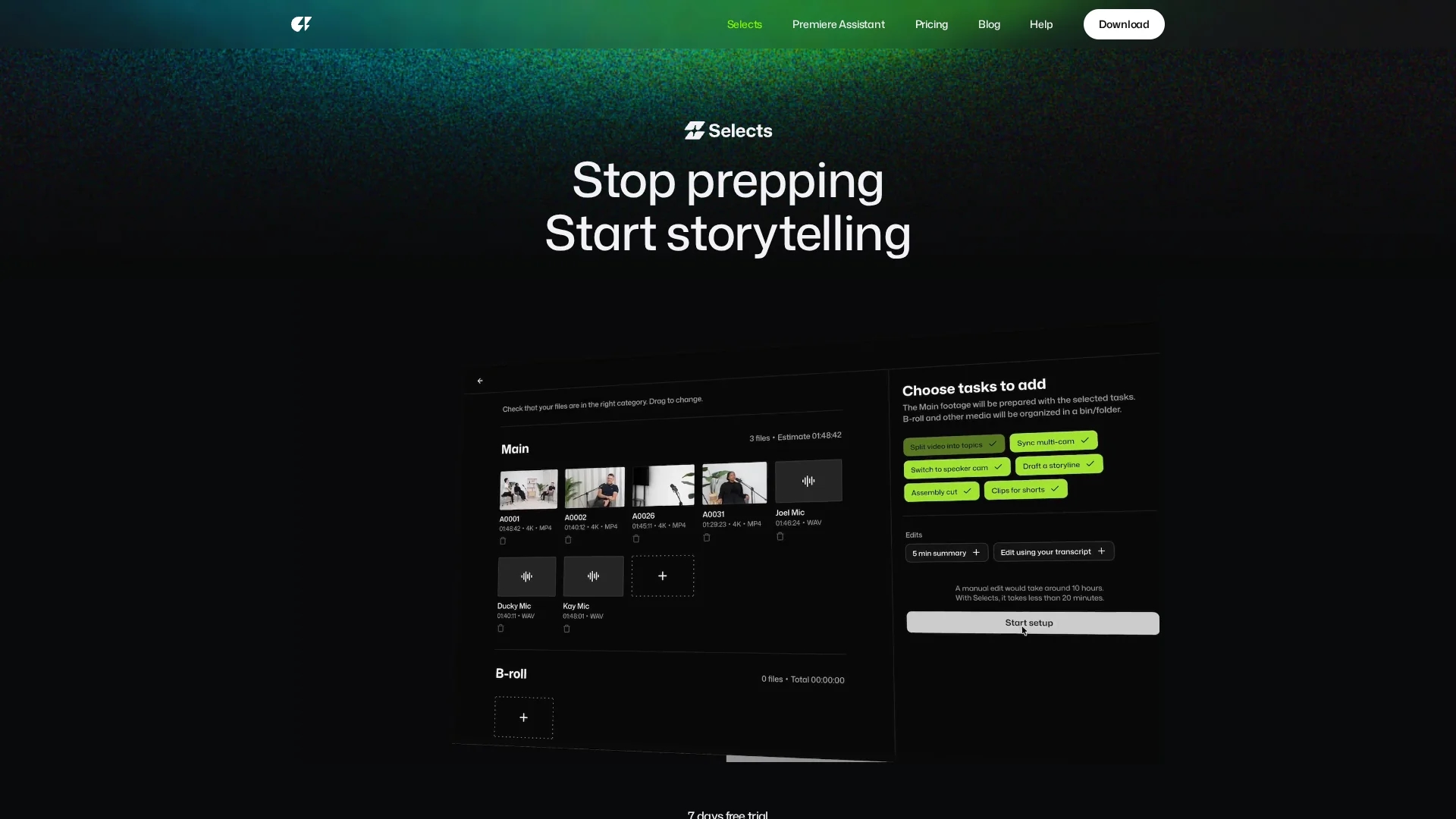 selects-cutback-video homepage