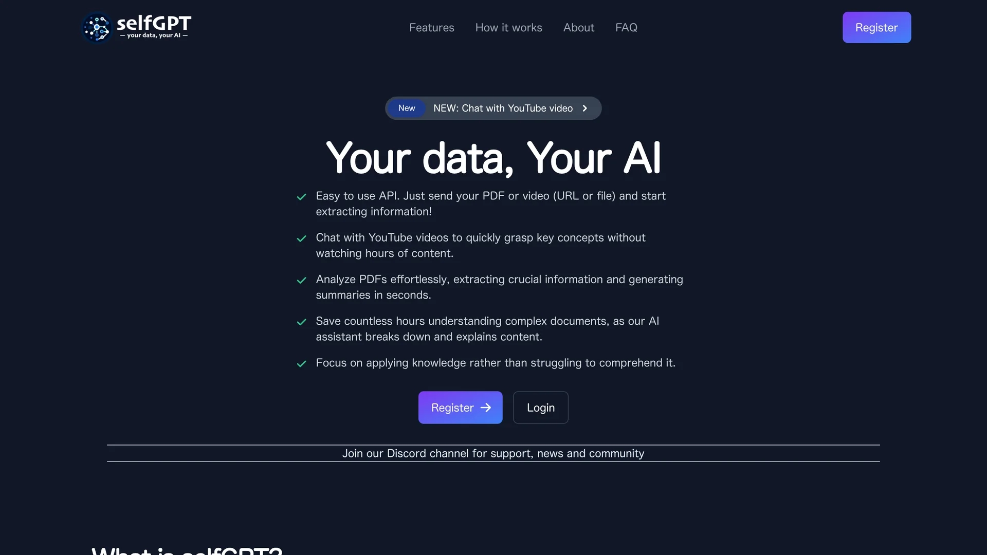 selfgpt homepage
