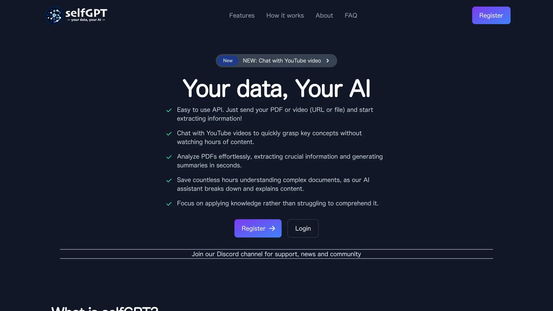 selfgpt homepage