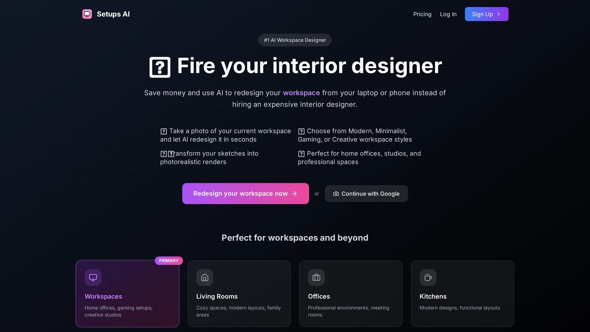 setups-ai homepage