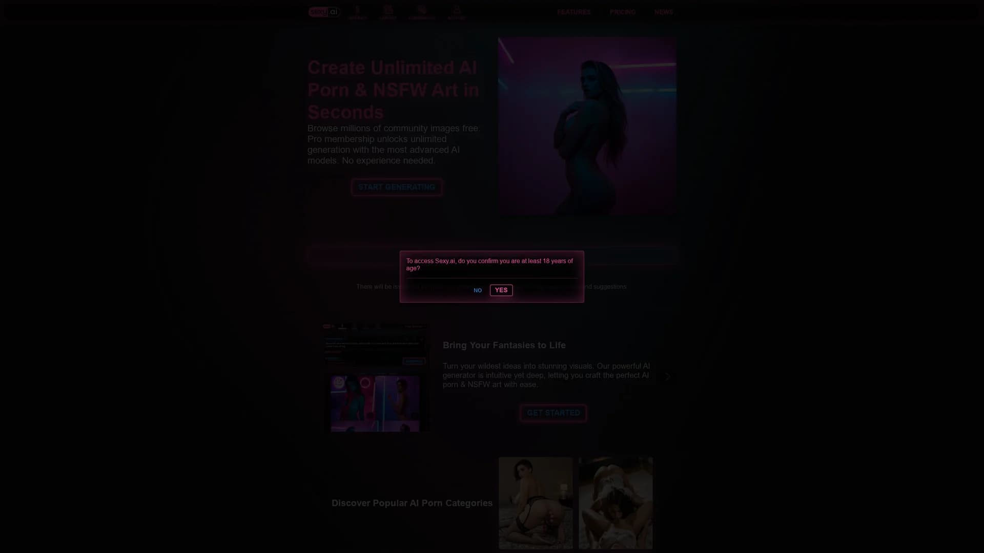 sexy-ai homepage