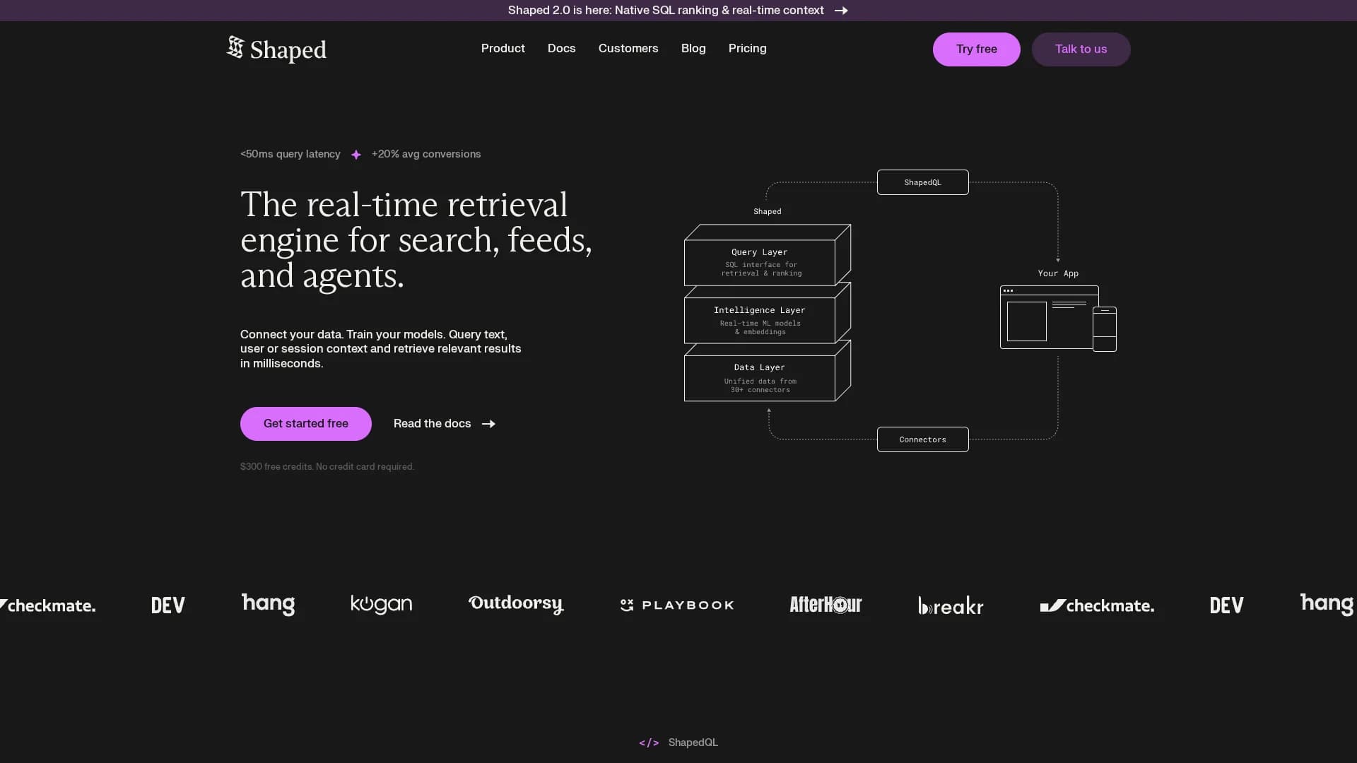 shaped homepage