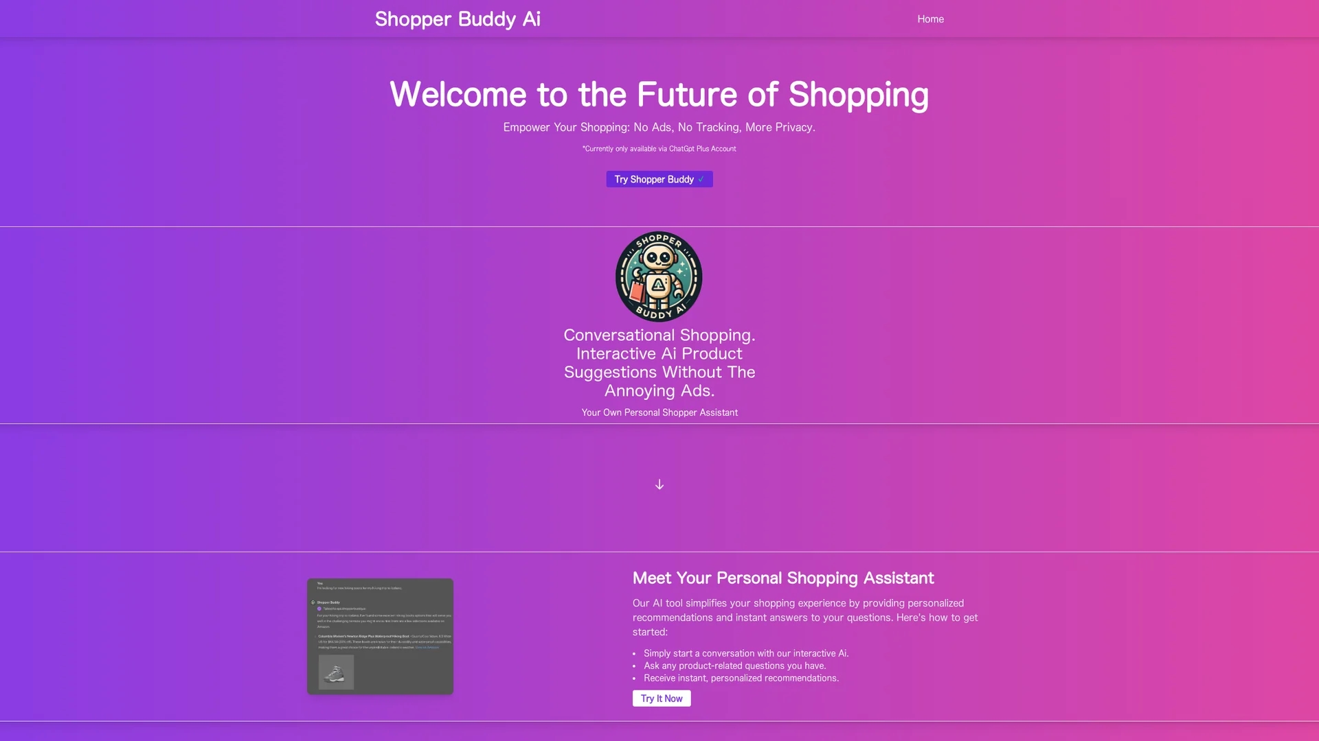 shopper-buddy homepage